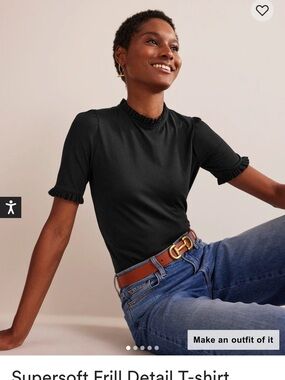 Boden Fun Ruffle Neck and Sleeve Top - US 8